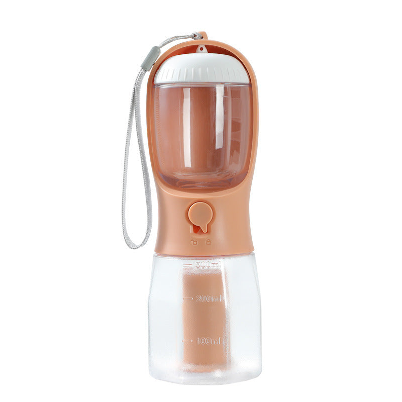 Portable Dog Water Bottle with Food Container and Waste Bag Holder