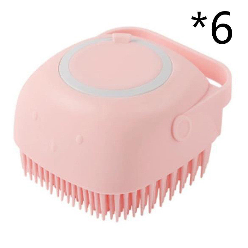 Silicone Pet Bath Massage Glove Brush for Dogs and Cats with Shampoo Dispenser