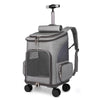 Portable Folding Pet Backpack with Trolley Wheels for Cats and Small Dogs