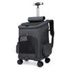 Portable Folding Pet Backpack with Trolley Wheels for Cats and Small Dogs