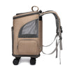 Portable Folding Pet Backpack with Trolley Wheels for Cats and Small Dogs