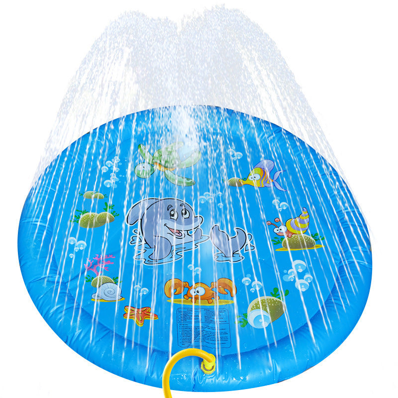 Non Slip Splash Pad for Kids and Dogs Outdoor Water Play Mat with Fountain Spray