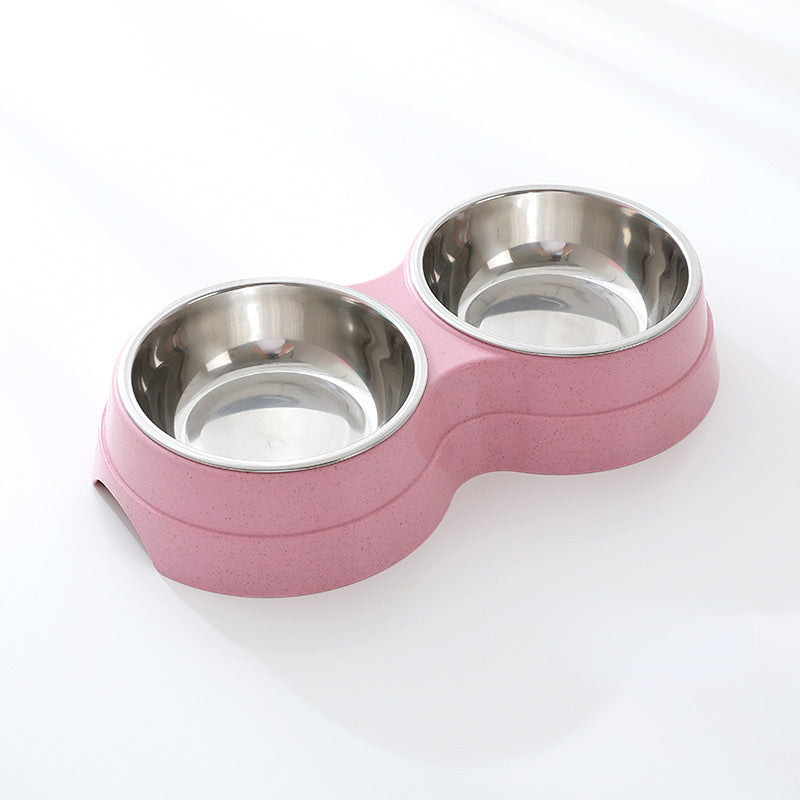 Double Pet Bowls for Dogs and Cats with Stainless Steel Food and Water Dishes