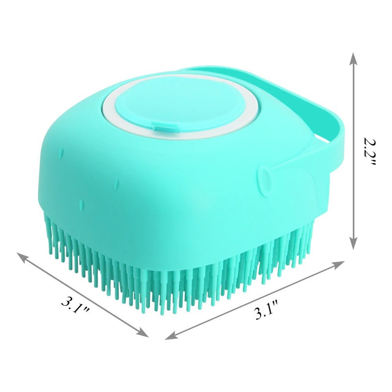 Pet Shampoo Massage Brush for Dogs and Cats with Soft Silicone Bristles