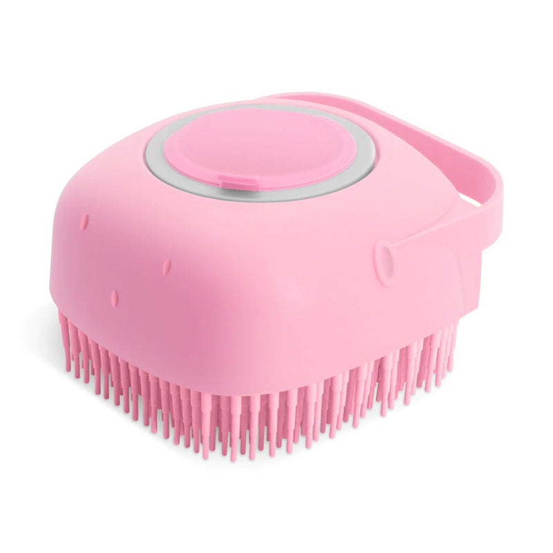 Pet Shampoo Massage Brush for Dogs and Cats with Soft Silicone Bristles