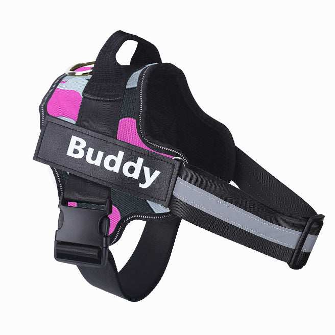 Personalized No Pull Dog Harness with Reflective Adjustable Vest and Custom Patch for All Dog Sizes
