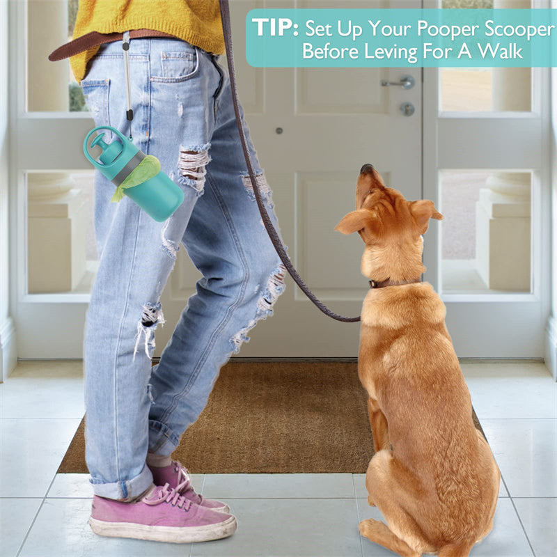 Portable Dog Pooper Scooper with Bag Dispenser and Eight Claw Shovel Design