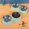 Double Pet Bowls for Dogs and Cats with Stainless Steel Food and Water Dishes