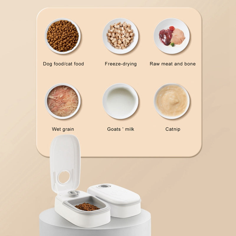 Automatic Pet Feeder with Timer and Stainless Steel Bowl for Dogs and Cats