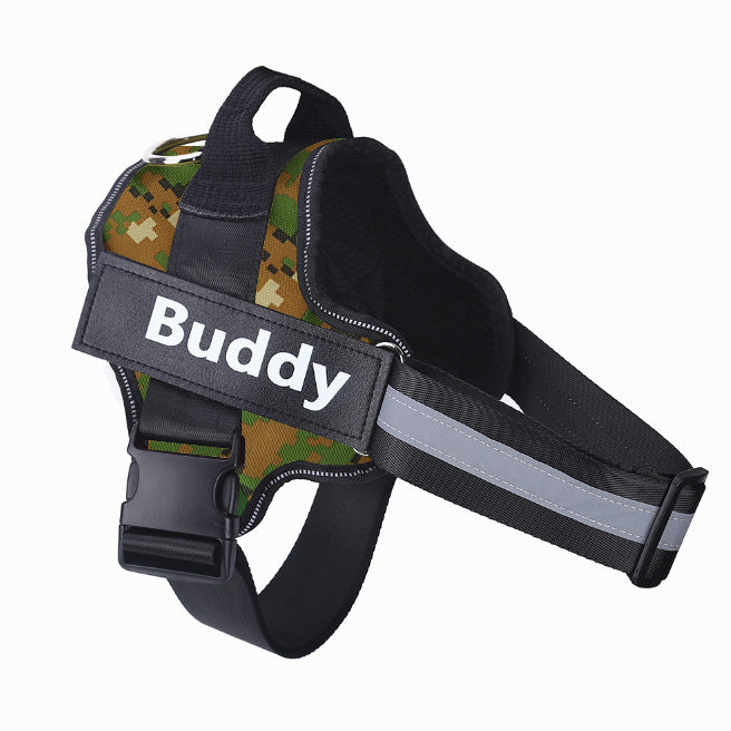Personalized No Pull Dog Harness with Reflective Adjustable Vest and Custom Patch for All Dog Sizes