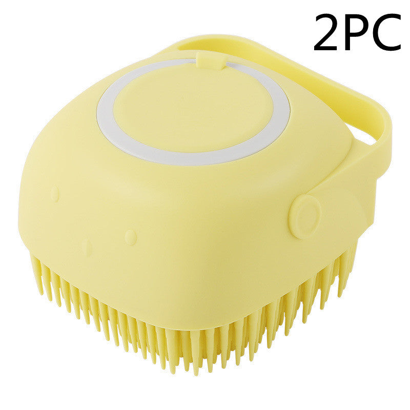Silicone Pet Bath Massage Glove Brush for Dogs and Cats with Shampoo Dispenser