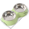 Double Pet Bowls for Dogs and Cats with Stainless Steel Food and Water Dishes