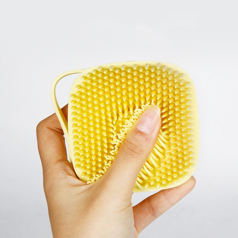 Soft Silicone Pet Bath Brush with Shampoo Dispenser for Dogs and Cats