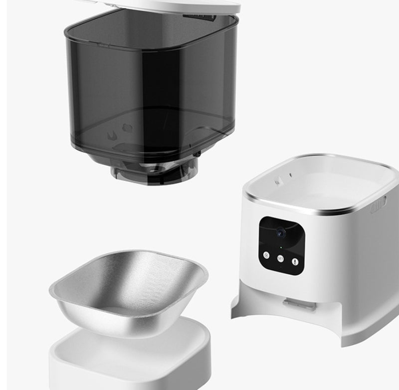 Smart Automatic Pet Feeder with App Control Timer and Voice Recorder for Dogs and Cats