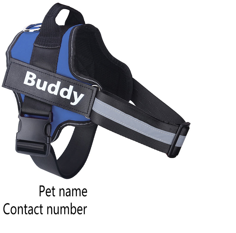 Personalized No Pull Dog Harness with Reflective Adjustable Vest and Custom Patch for All Dog Sizes
