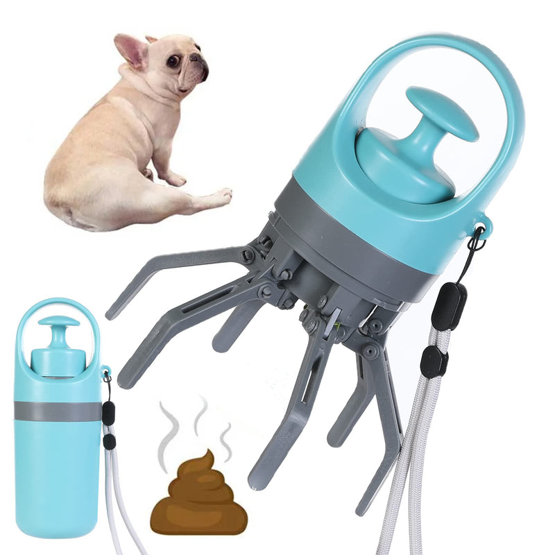 Portable Dog Pooper Scooper with Bag Dispenser and Eight Claw Shovel Design