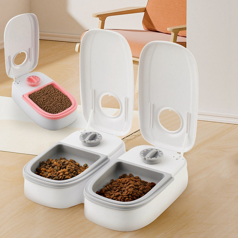 Automatic Pet Feeder with Timer and Stainless Steel Bowl for Dogs and Cats