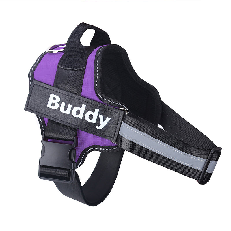 Personalized No Pull Dog Harness with Reflective Adjustable Vest and Custom Patch for All Dog Sizes