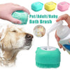 Silicone Pet Bath Massage Glove Brush for Dogs and Cats with Shampoo Dispenser