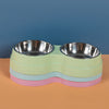 Double Pet Bowls for Dogs and Cats with Stainless Steel Food and Water Dishes