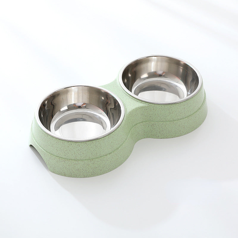 Double Pet Bowls for Dogs and Cats with Stainless Steel Food and Water Dishes