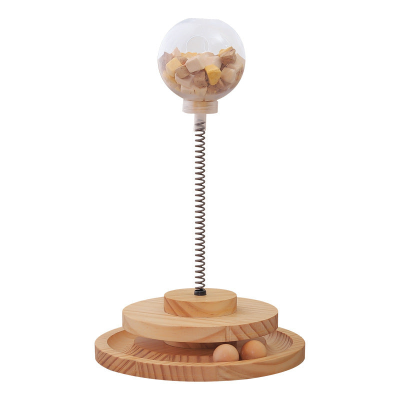Cat Treat Dispenser Toy with Catnip and Spring Design for Cats and Small Dogs