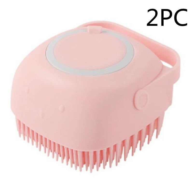 Silicone Pet Bath Massage Glove Brush for Dogs and Cats with Shampoo Dispenser
