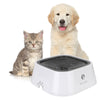 1.5L pet floating water bowl with anti-overflow design for cats and dogs.