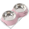 Double Pet Bowls for Dogs and Cats with Stainless Steel Food and Water Dishes