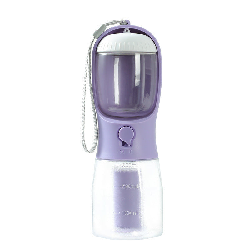 Portable Dog Water Bottle with Food Container and Waste Bag Holder