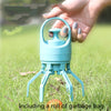 Portable Dog Pooper Scooper with Bag Dispenser and Eight Claw Shovel Design