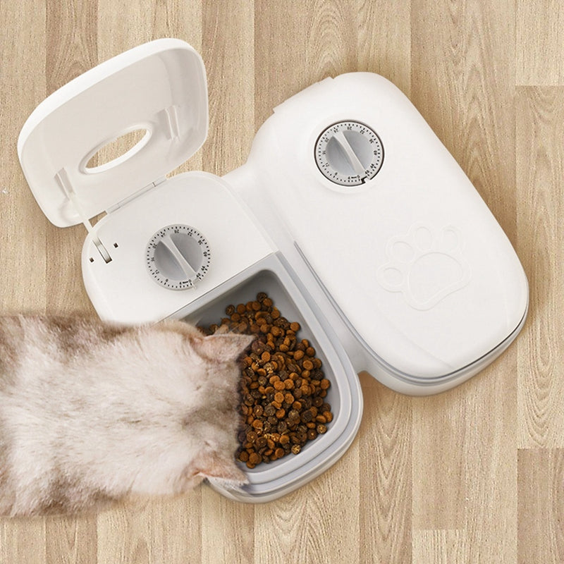 Automatic Pet Feeder with Timer and Stainless Steel Bowl for Dogs and Cats