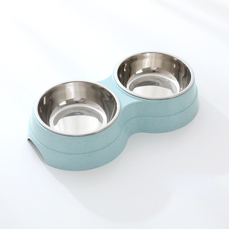 Double Pet Bowls for Dogs and Cats with Stainless Steel Food and Water Dishes