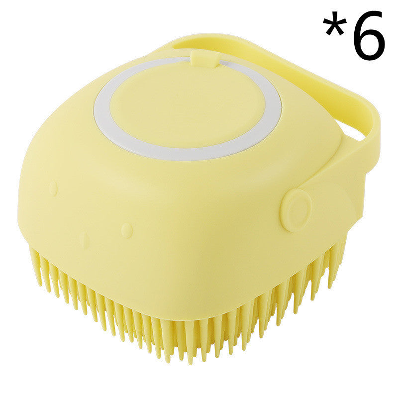 Silicone Pet Bath Massage Glove Brush for Dogs and Cats with Shampoo Dispenser