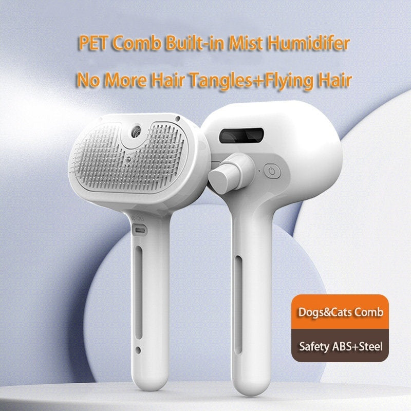 Self Cleaning Pet Grooming Brush with Mist Spray for Dogs and Cats