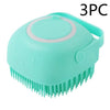 Silicone Pet Bath Massage Glove Brush for Dogs and Cats with Shampoo Dispenser