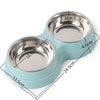 Double Pet Bowls for Dogs and Cats with Stainless Steel Food and Water Dishes