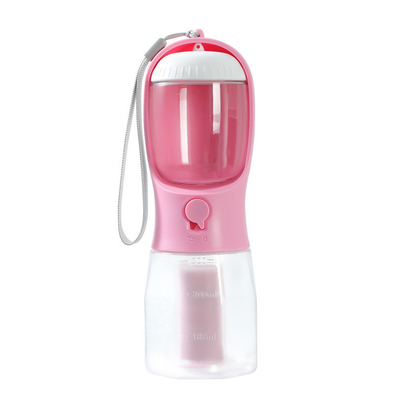Portable Dog Water Bottle with Food Container and Waste Bag Holder