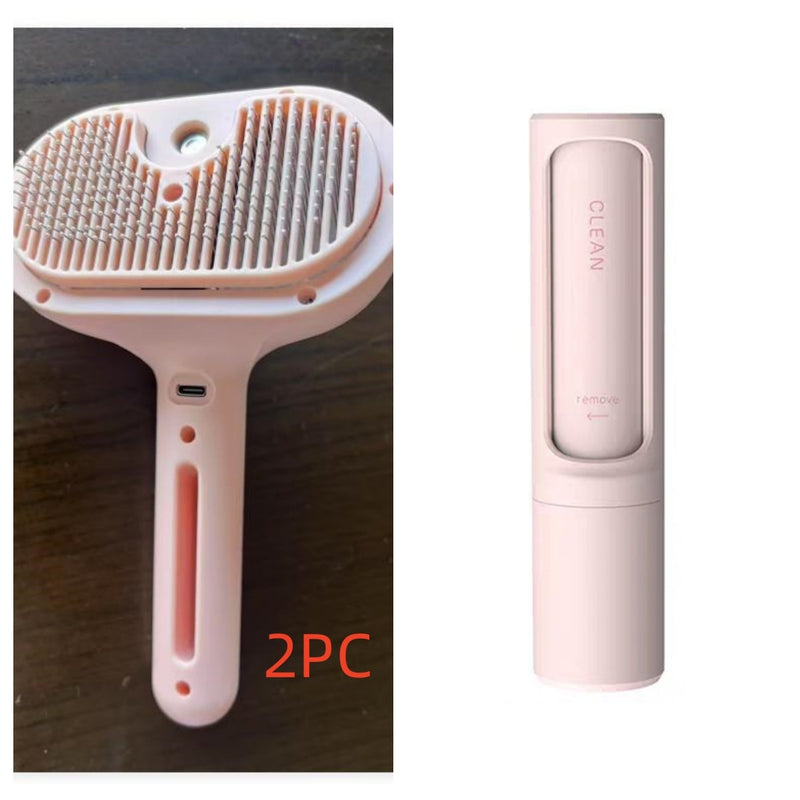 Self Cleaning Pet Grooming Brush with Mist Spray for Dogs and Cats