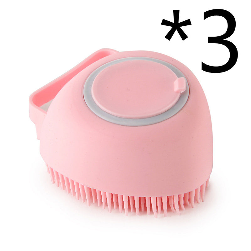 Silicone Pet Bath Massage Glove Brush for Dogs and Cats with Shampoo Dispenser
