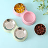 Double Pet Bowls for Dogs and Cats with Stainless Steel Food and Water Dishes