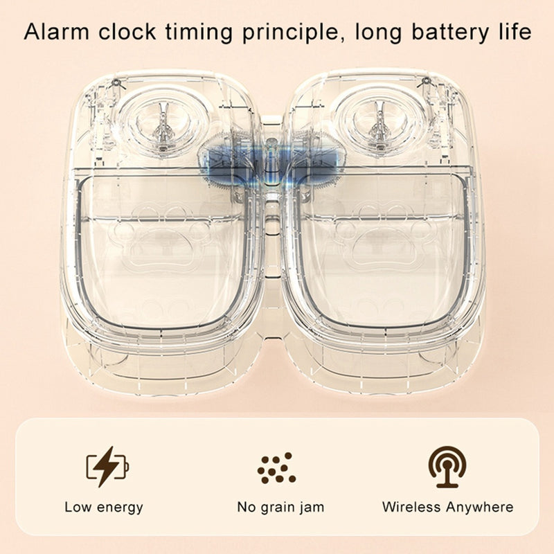 Automatic Pet Feeder with Timer and Stainless Steel Bowl for Dogs and Cats